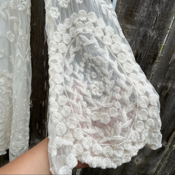 Free People Cream Lace Mini Dress - Picture 4 of 14